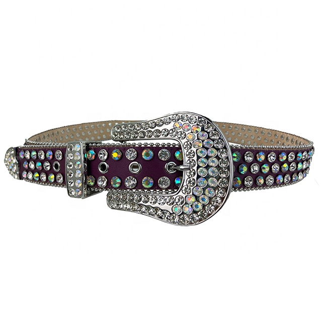 Custom Rhinestone Belts Logo A Belt with Rhinestone, Beads and Letters Contained