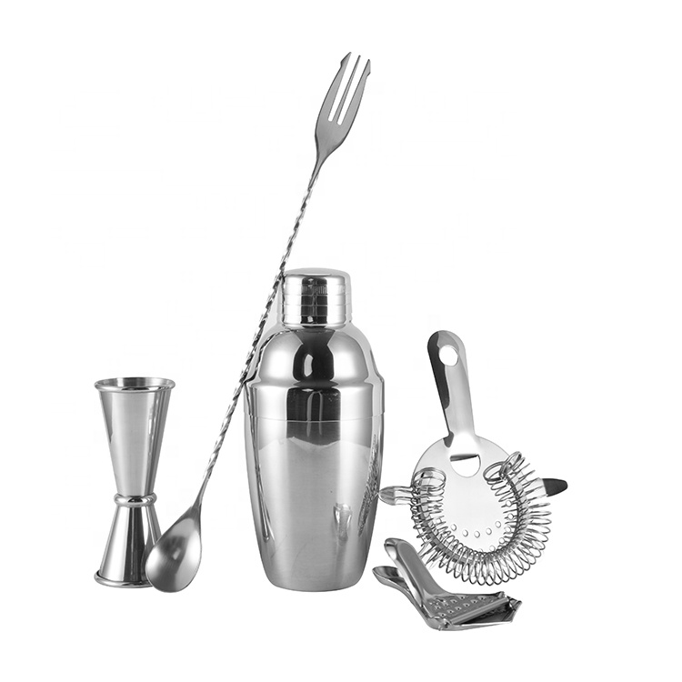 Custom Logo Stainless Steel Cheap Bar tools set Bartender set Cocktail Shaker