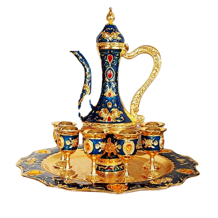 Yiwu Wholesale Handmade New European Luxury Zinc Alloy Wine Tumbler for Home Wine Set