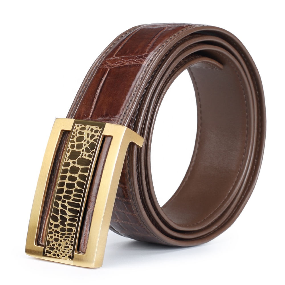 Genuine leather belts custom men crocodile skin genuine leather belts for male