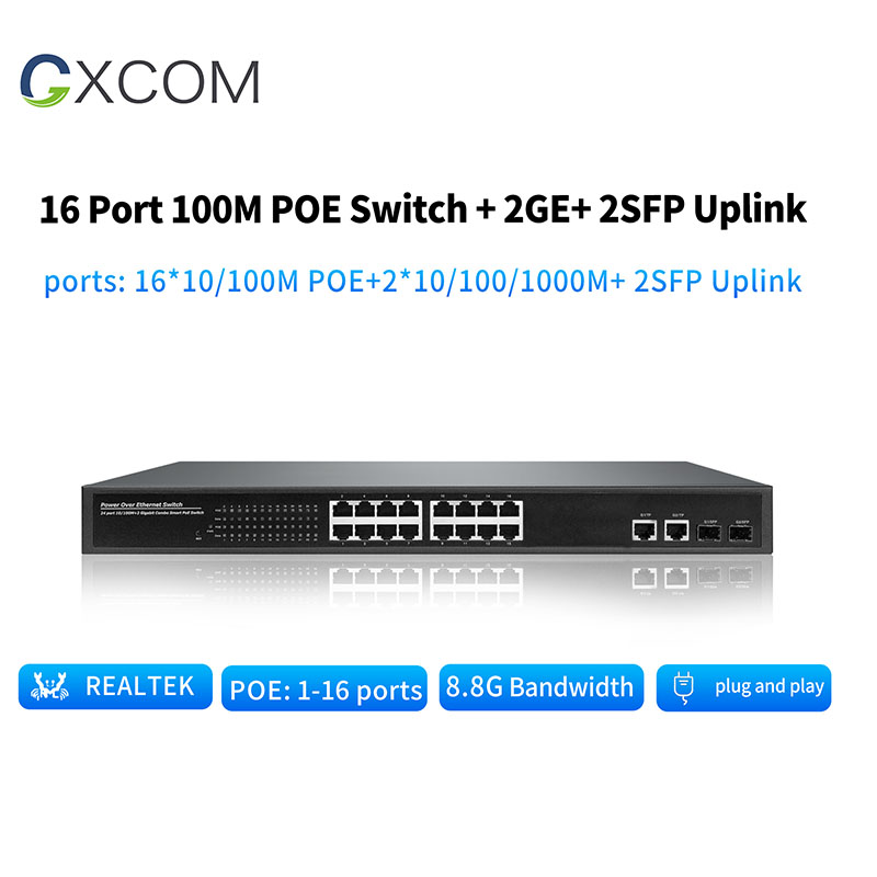 Система видеонаблюдения 10/100 Мбит/с fast Ethernet-коммутатор питания через Ethernet 4 8 16 24 порта 48V 802.3af/at PoE сети переключатели