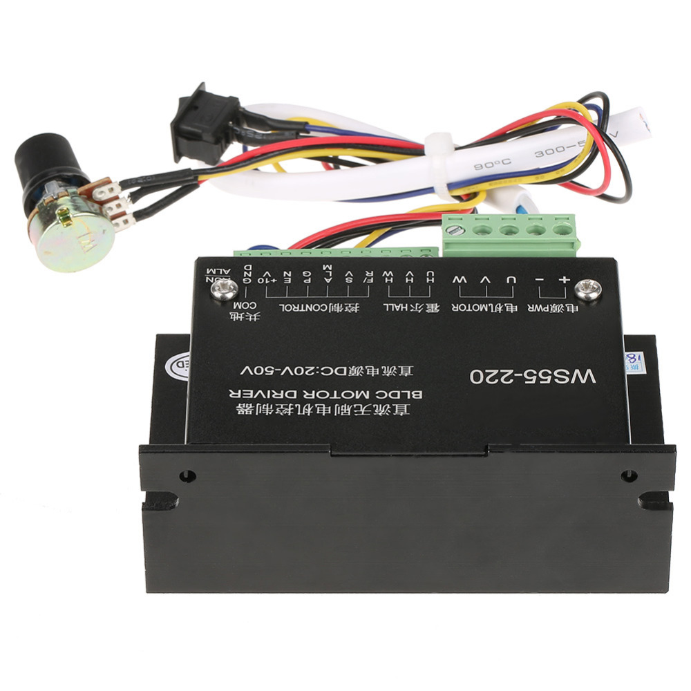 WS55-220 двигатель постоянного тока драйвера контроллера с кабелем DC 48V 500W CNC безщеточный шпиндель 3 фазы BLDC мотор драйвер контроллер