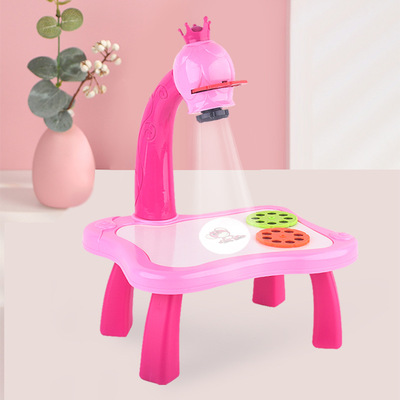 drop shipping Child drawing board projector displays light up music learning projection painting table for kids  hot  sale