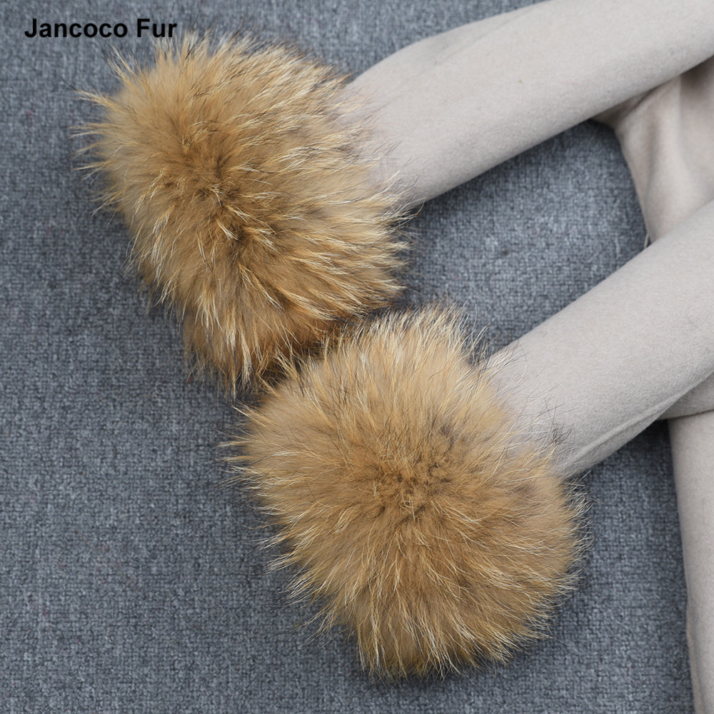 Real Fox Raccoon Fur Sleeve Cuffs Wrist Ring Detachable Fur Cuffs for Coats Parkas