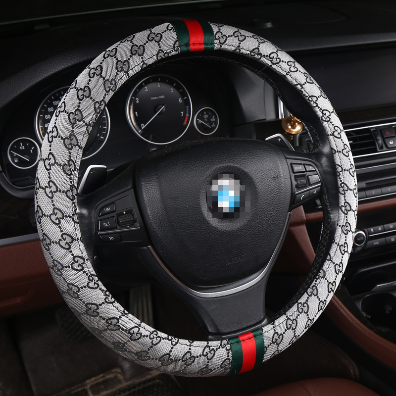Top Fashion Luxury Car Steering Wheel Covers Breathable Odorless Universal Size 15 Inch/38 cm