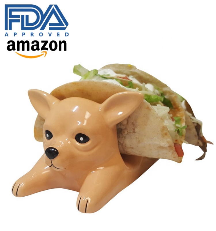 Kitchen Gadget 2021 Dog Ceramic Taco Holder,Taco Holder Rack