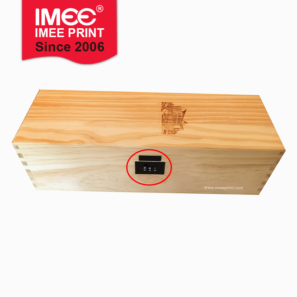 IMEE Custom Exquisite Personality Coded Lock Wine Packaging Wooden Box