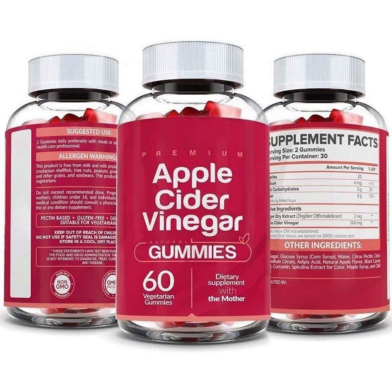 Private Label Supplement Health Metabolism Suppress Appetite Apple Cider Vinegar Slimming Gummy