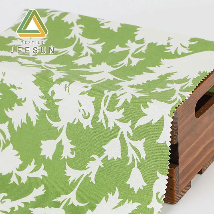 Environmental fashion casual shirt green floral printed woven 70/30 lyocell linen fabric