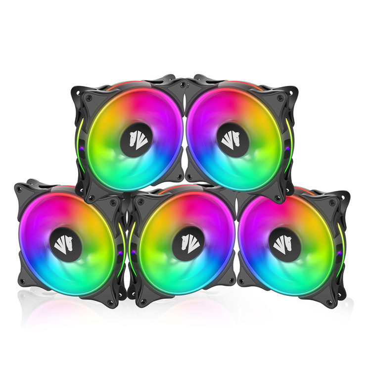 Бесшумный вентилятор с RGB-светодиодами, 120 мм, 12 см, 12 В постоянного тока, 6 контактов