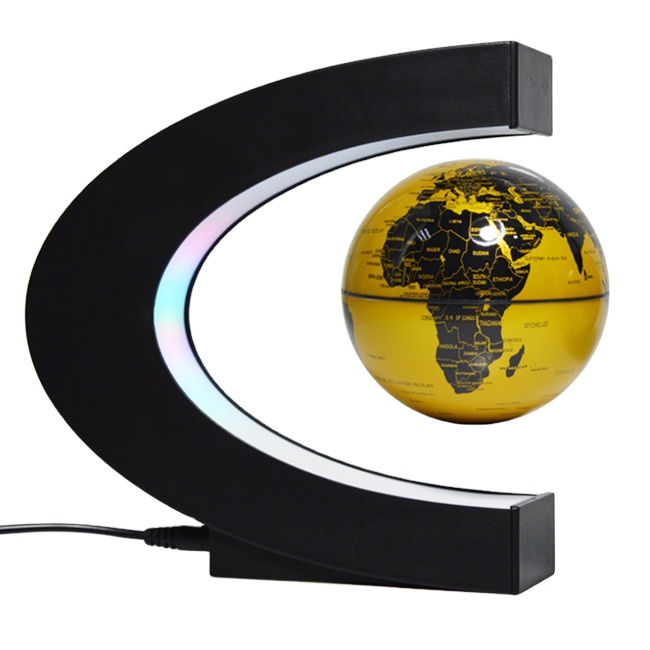 Wholesale C Shape Magnetic Levitation Floating Globe Rotating World Map 3 Inch World Earth Globe Map