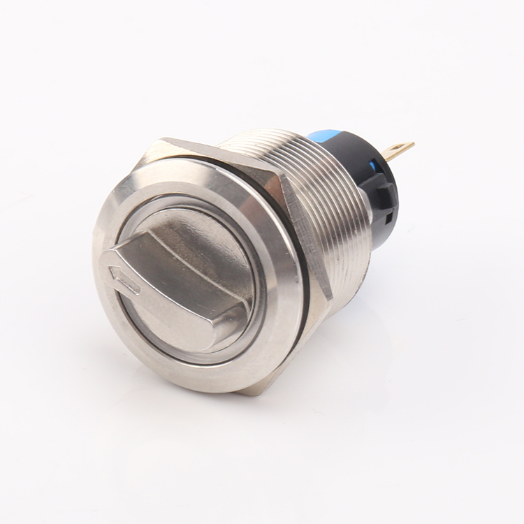 25mm Waterproof 3 position Pushbutton 24v mechanical Metal push button Switch rotary switch