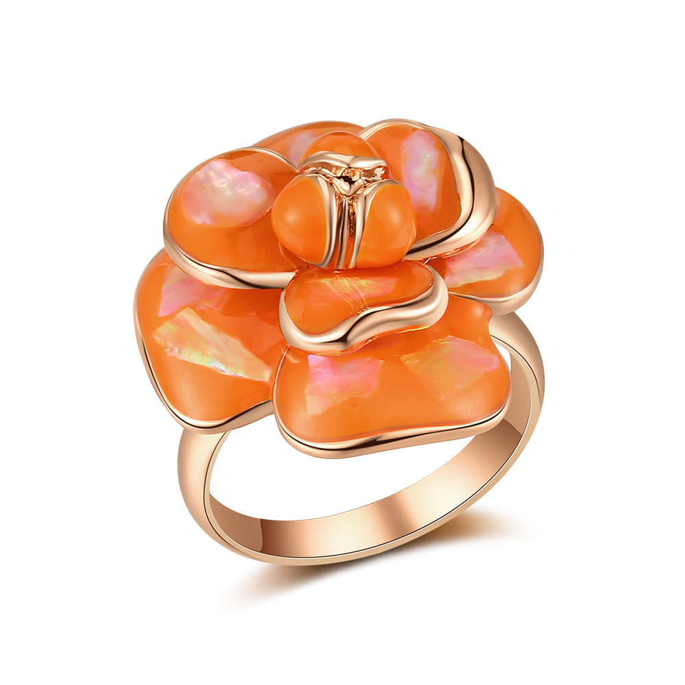 Trendy Beautiful Flower Design Handmade Brass Enamel Rings