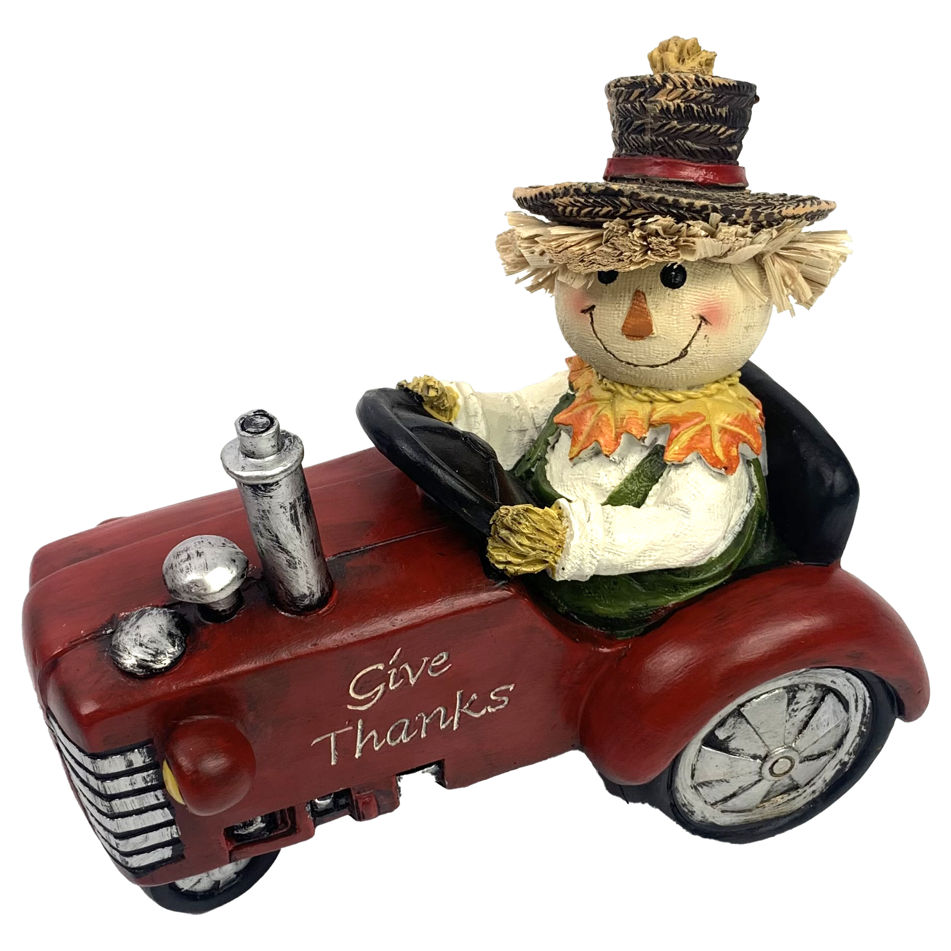 polyresin scarecrow tractor toy decoration home garden ornament
