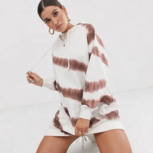Custom oversized tie dye hoody dress fashion clothing for women