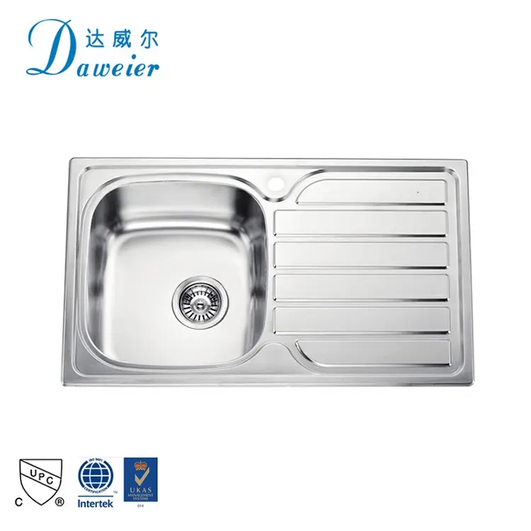 New Products 304 Stainless Steel Sink Above Mount Kitchen Sink With Drainboard