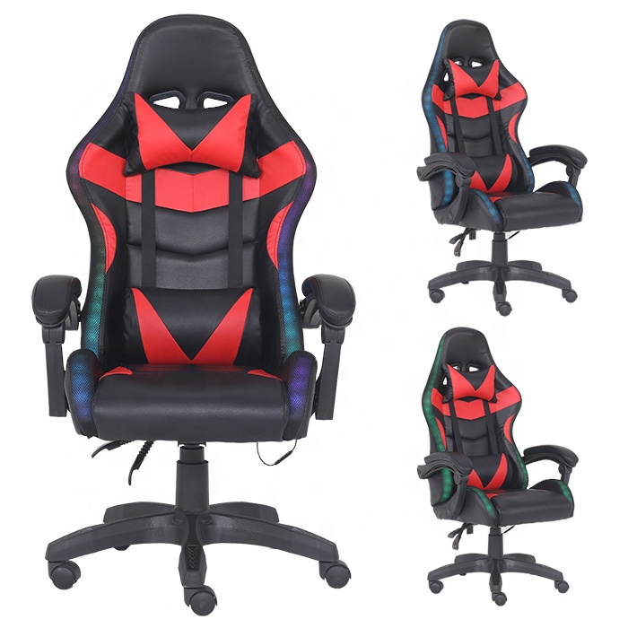 Офисная мебель с именем под заказ, недорогой игровой стул RGB со светодиодной подсветкой