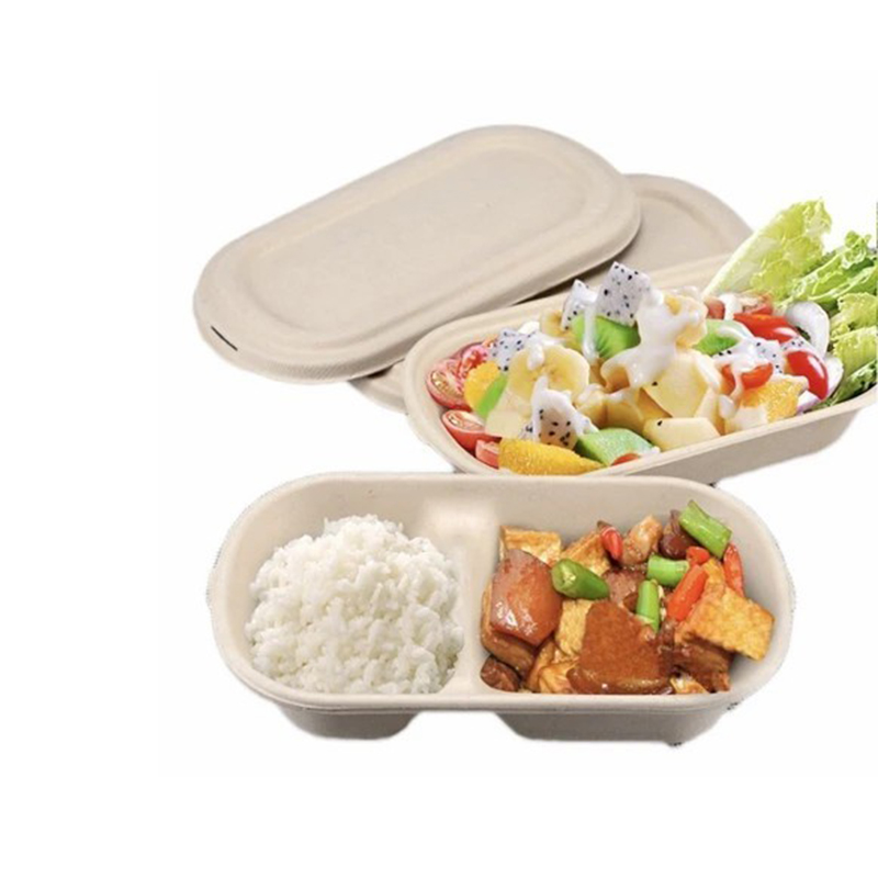 Таможня Эко дружественных микроволновая печь bagasse на вынос одноразовый контейнер для еды