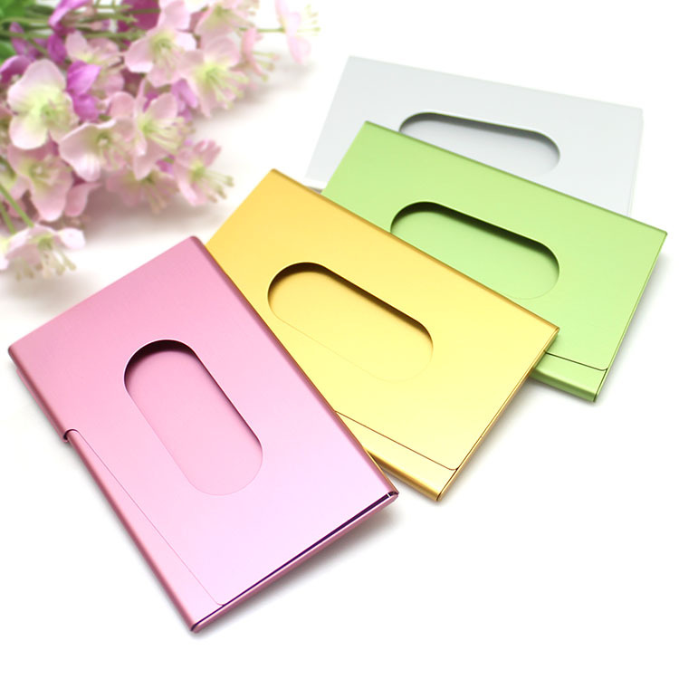 Aluminum alloy business card case aluminum color metal business card holder custom business