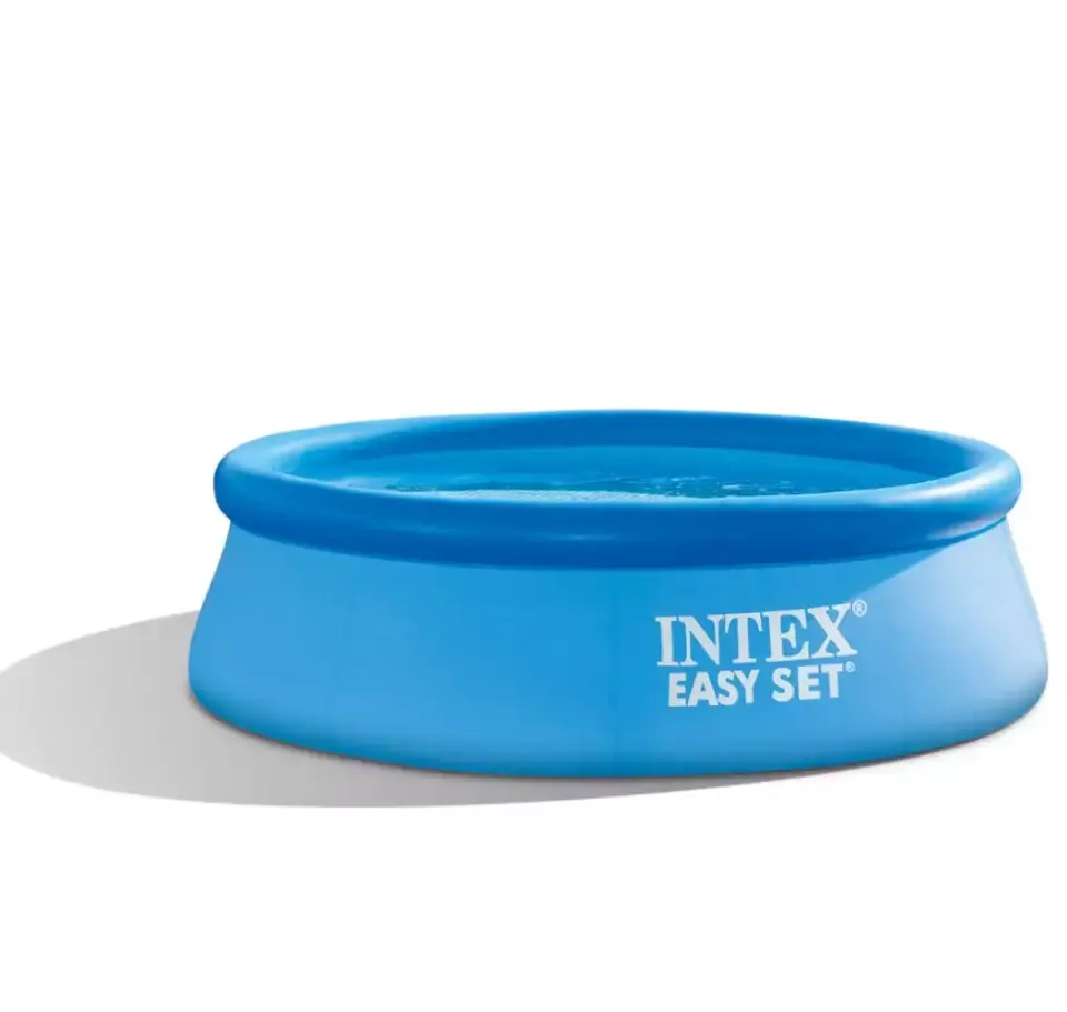 Intex 28110 Round Portable Easy Set Inflatable Family Swimming Pool Set