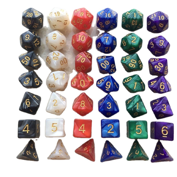 Прозрачный игровой набор игральных костей из акриловой смолы для казино DND, набор костей ручной работы для подземей и дракона