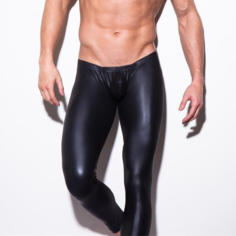 Solid Pajamas Sexy Leather Leggings Sexy leather pants for men Factory custom direct selling