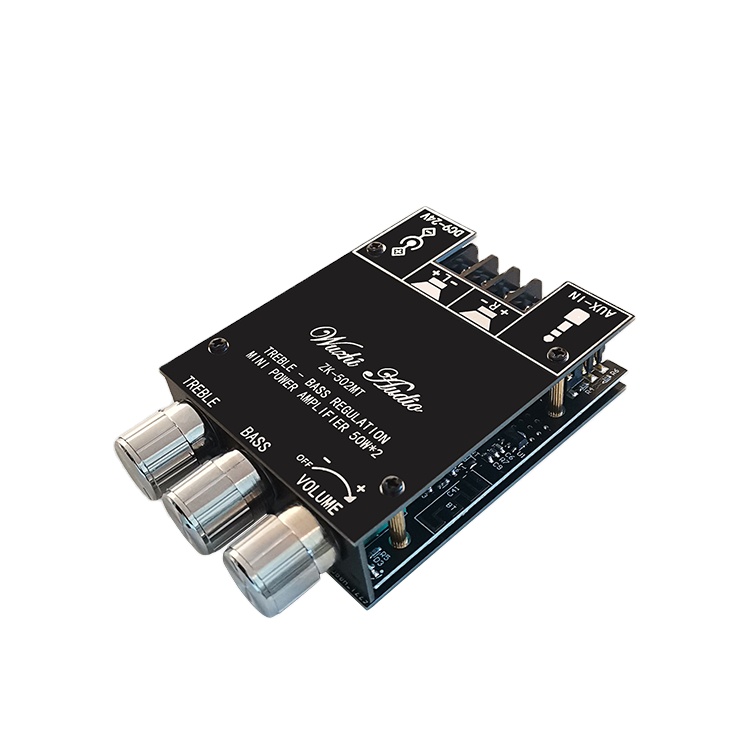 ZK-502MT 2*50W Blue-tooth 5.0 Subwoofer Amplifier Board 2.0 Channel High Power Audio Stereo Amplifier Board AUX Bass Treble AMP