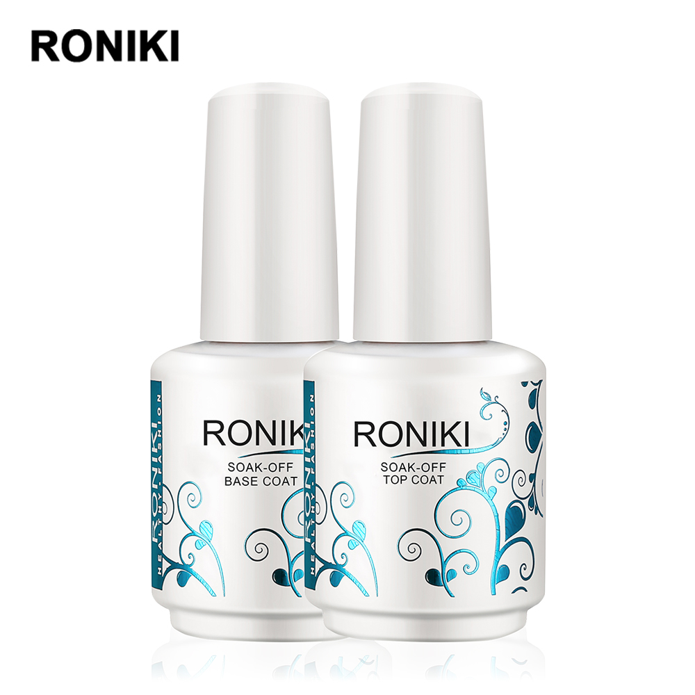 RONIKI оптовая продажа прозрачный УФ-гель для верхнего покрытия ногтей от частного бренда бесплатный образец отправка в течение 3 дней легко наносится и снимается замачиванием 15 мл