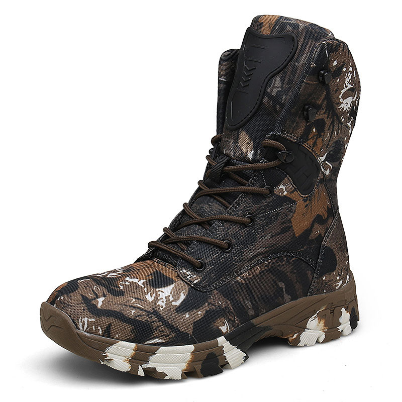 2020 Hot Sale Wish Amazon new high top camouflage waterproof combat non slip military boots tactical boots