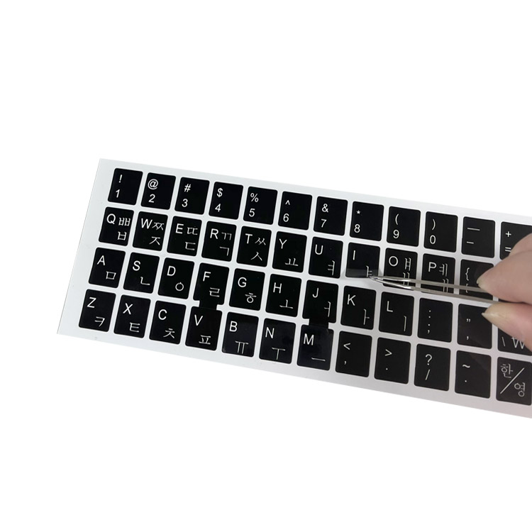 Wholesale Customized Glossy black Korean keyboard stickers keyboard sticker for Laptop / Desktop Computer Keyboard