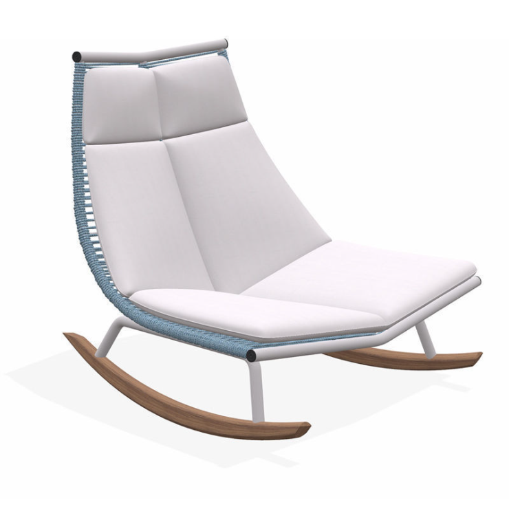 Outdoor Patio Garden Rattan Wicker Chair All Weather Metal Frame Color Customized Lightweight Rocking Chair