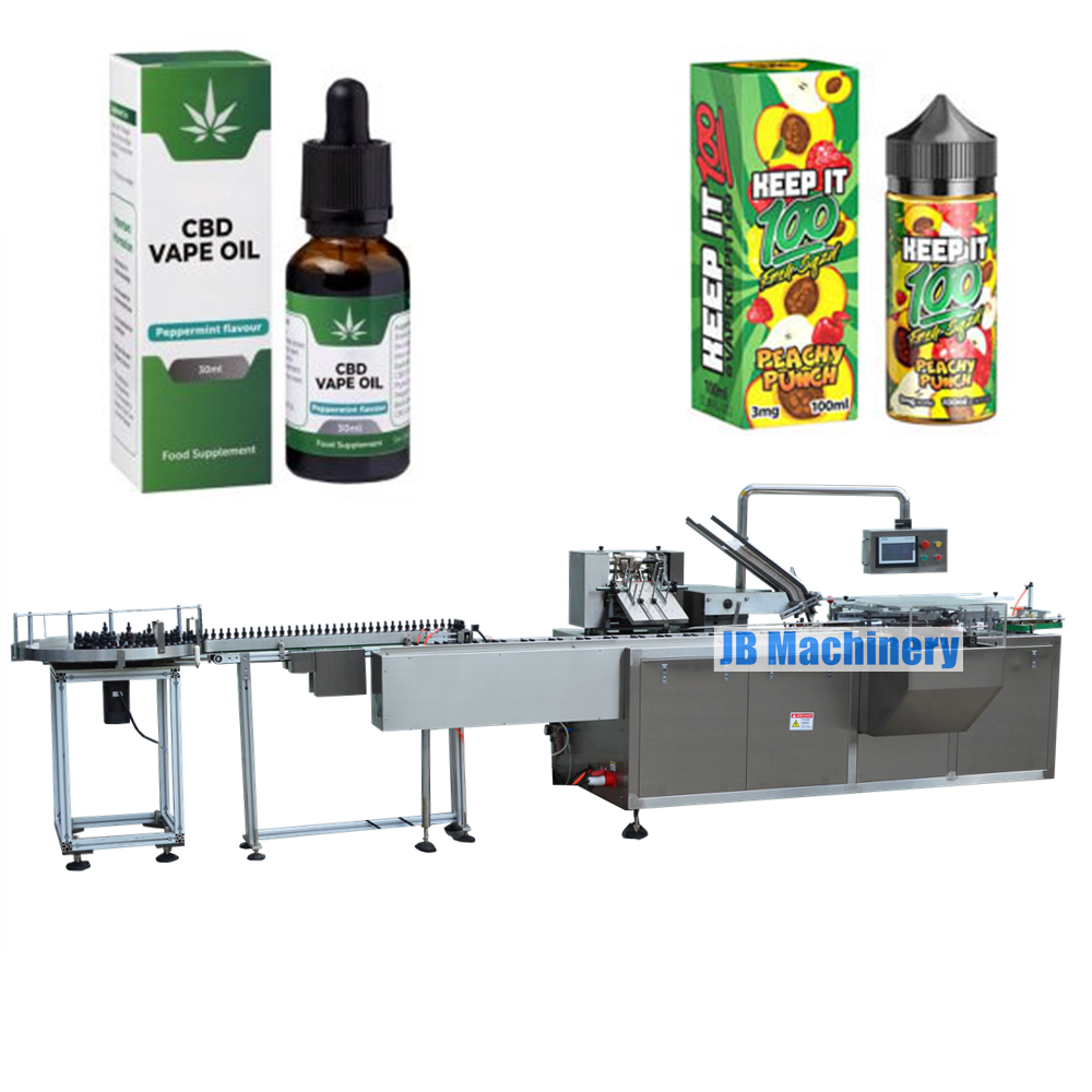 JB-WZ80 Automatic cardboard packaging machine for tincture bottle hemp oil 30ml