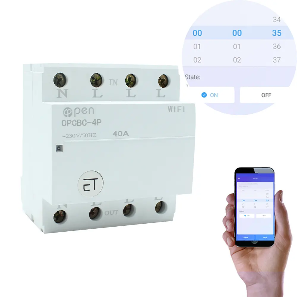 4P  Din Rail mounting global remote control by eWeLink APP  WIFI Circuit Breaker relay type Smart Switch for Smart home
