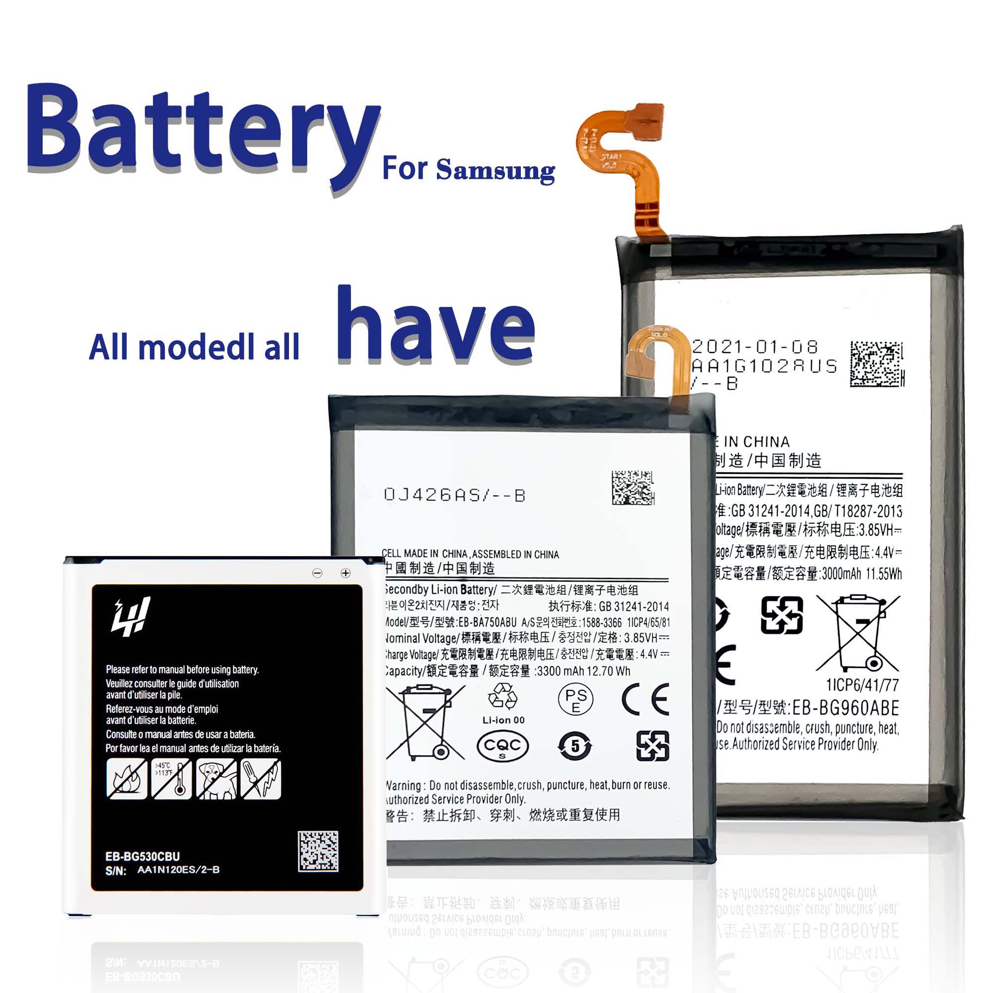 OEM Factory direct A20 30 A40 50 60 A70 battery for Samsung A10 S6 S7 S8 S9 S10 G530 J7 NOTE 1 2 3 4 5 7 8 10 20 M 10 batteria