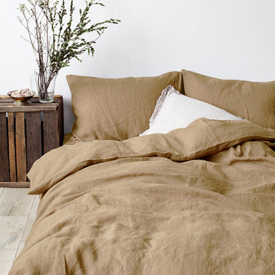High quality bedspread sabanas bedsheets duvet cover 100% french linen bed sheets bedding set linen
