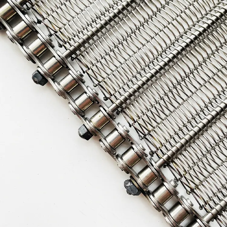 Stainless Steel Wire Mesh Conveyor Belts Balanced Spiral Woven Conveyor Belts