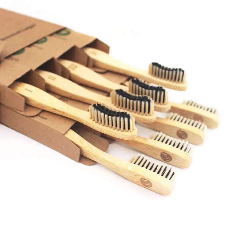 Professional eco-friendly biodegradable bristles organic natural charcoal infused cheap bamboo toothbrush