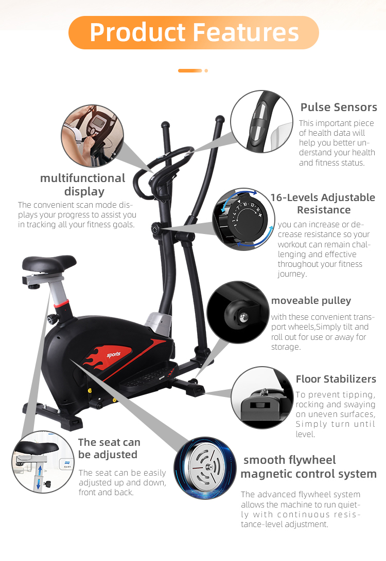 SD-E03 Factory directly selling home gym fitness lose weight equipment magnetic elliptical cross trainer bike