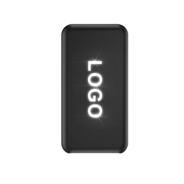 Premium Black Gift Set Custom brand LOGO Glowing lithium battery charger mini portable power bank