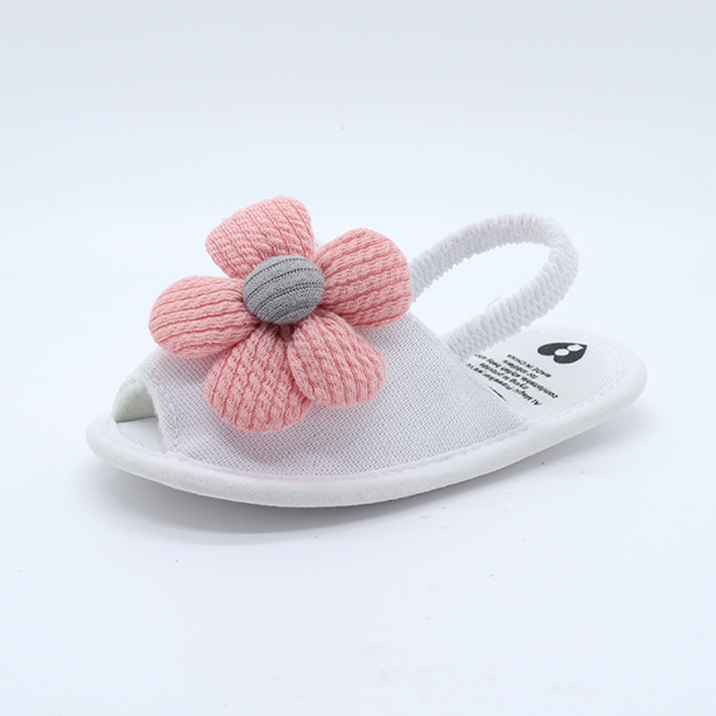 Denim Flower Slippers for Newborn Kids Soft Embroidered Girls Color Design Cotton Fabric Baby Slippers