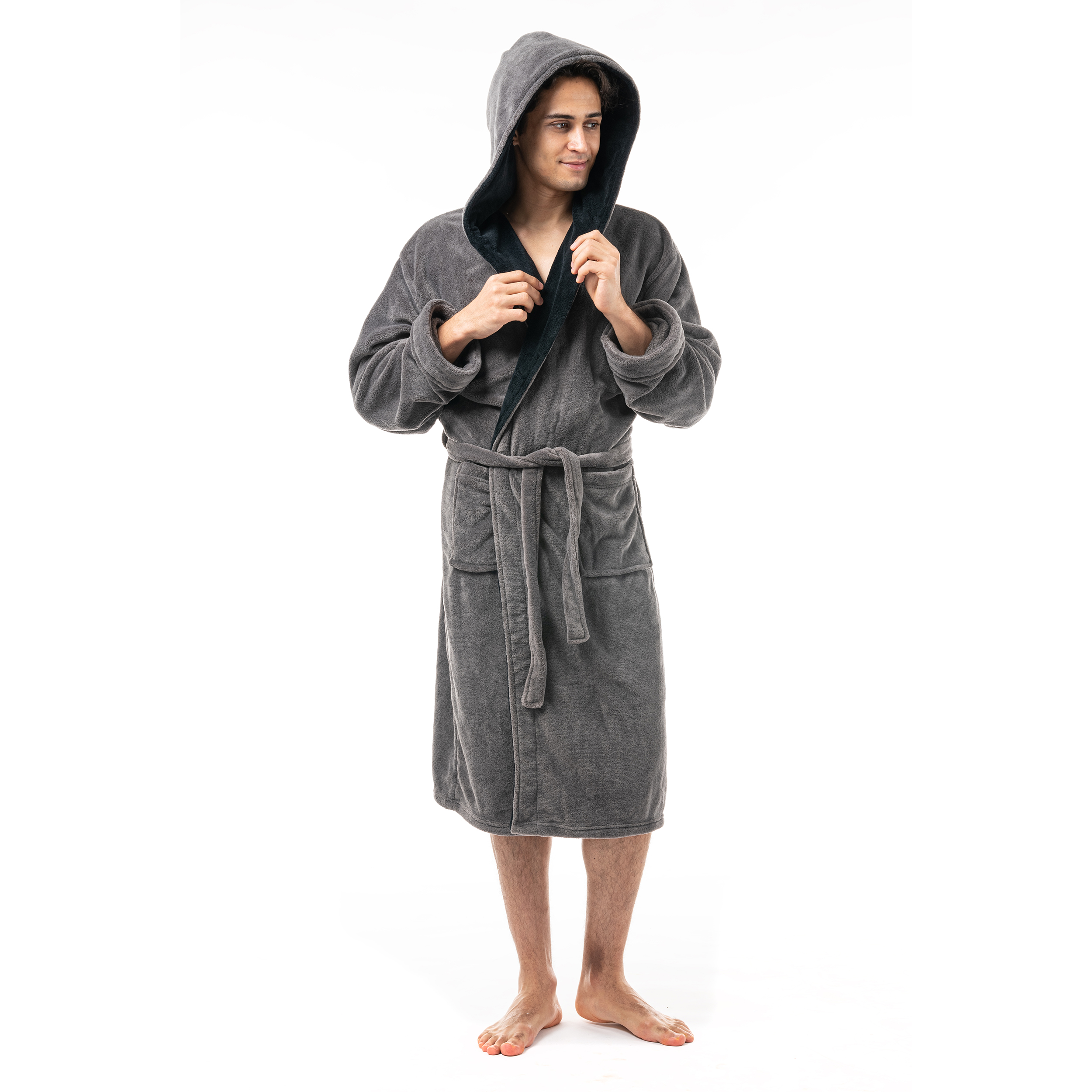 Wholesale Unisex Flannel Fleece Men Bathrobe Luxury Kimono Fleece Pajamas Full Length Bathrobe Men Nightgown