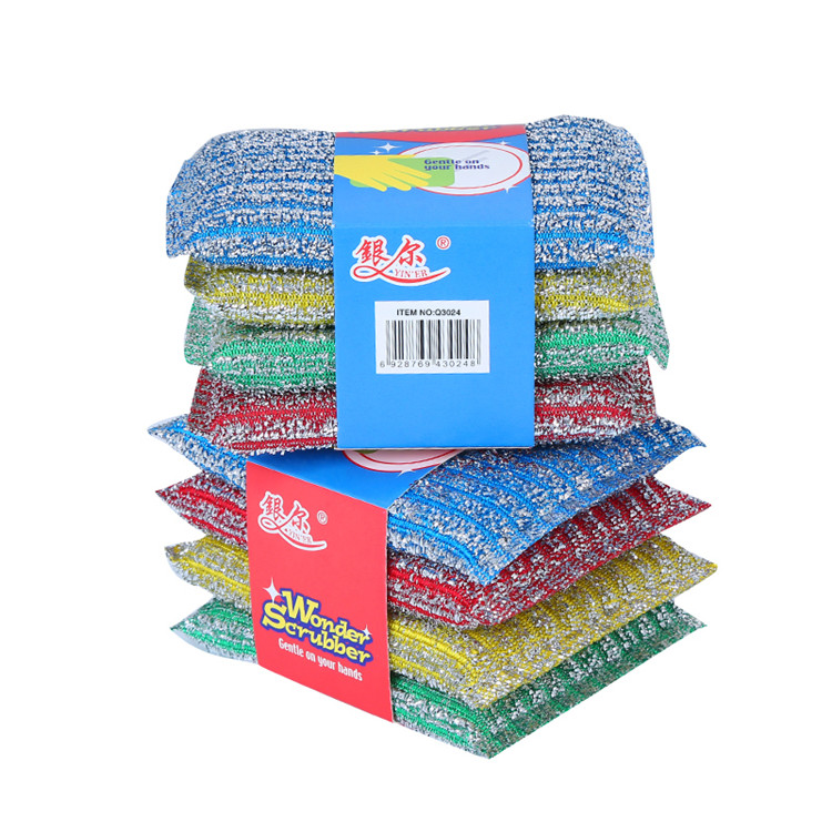 Packing Multi-colors Scourer Scouring Pad Cleaning Sponge Kitchen Sponge Scrubber Wonder Sponge Yiner 4 Pieces 12*8.5*1.5