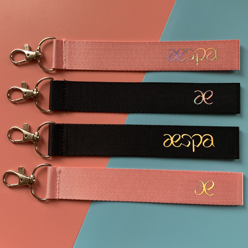 Оптовая продажа, Kpop Aespa, лазерный цветной шнурок, цепочка для телефона, сумка, подвеска, брелок, Холщовый шнурок
