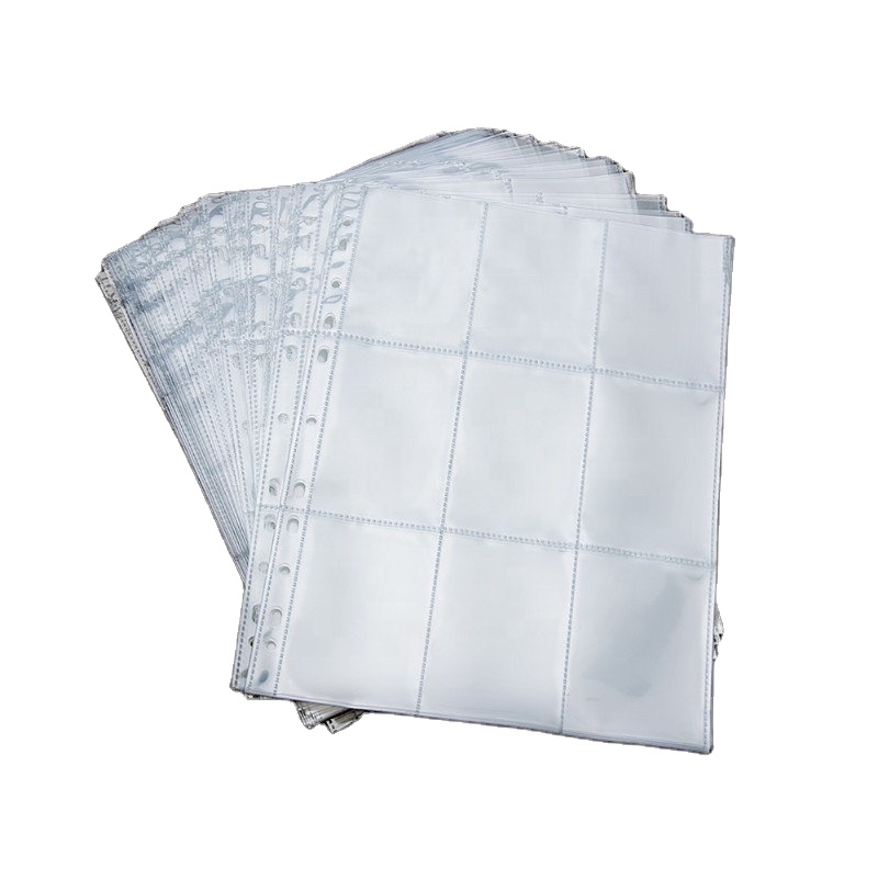 Custom Plastic Thin Clear 9 Pocket Game Card Holder Storage Sleeves
