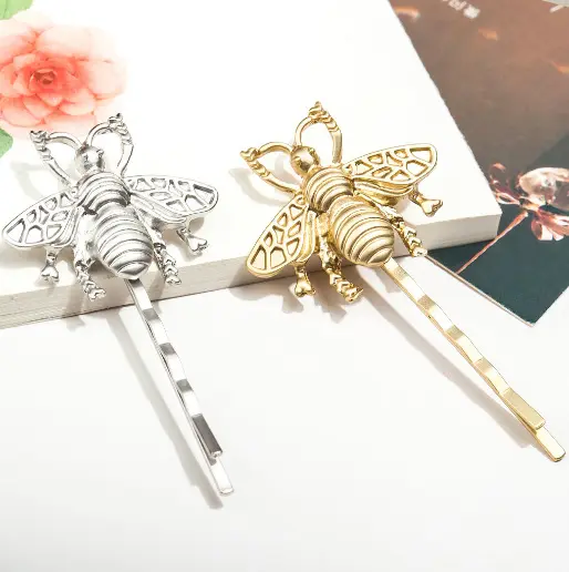 European And American Temperament Street Hair Accessories Matte Retro Bee Hairpin Exquisite Alloy Side Clip Metal Hairpin