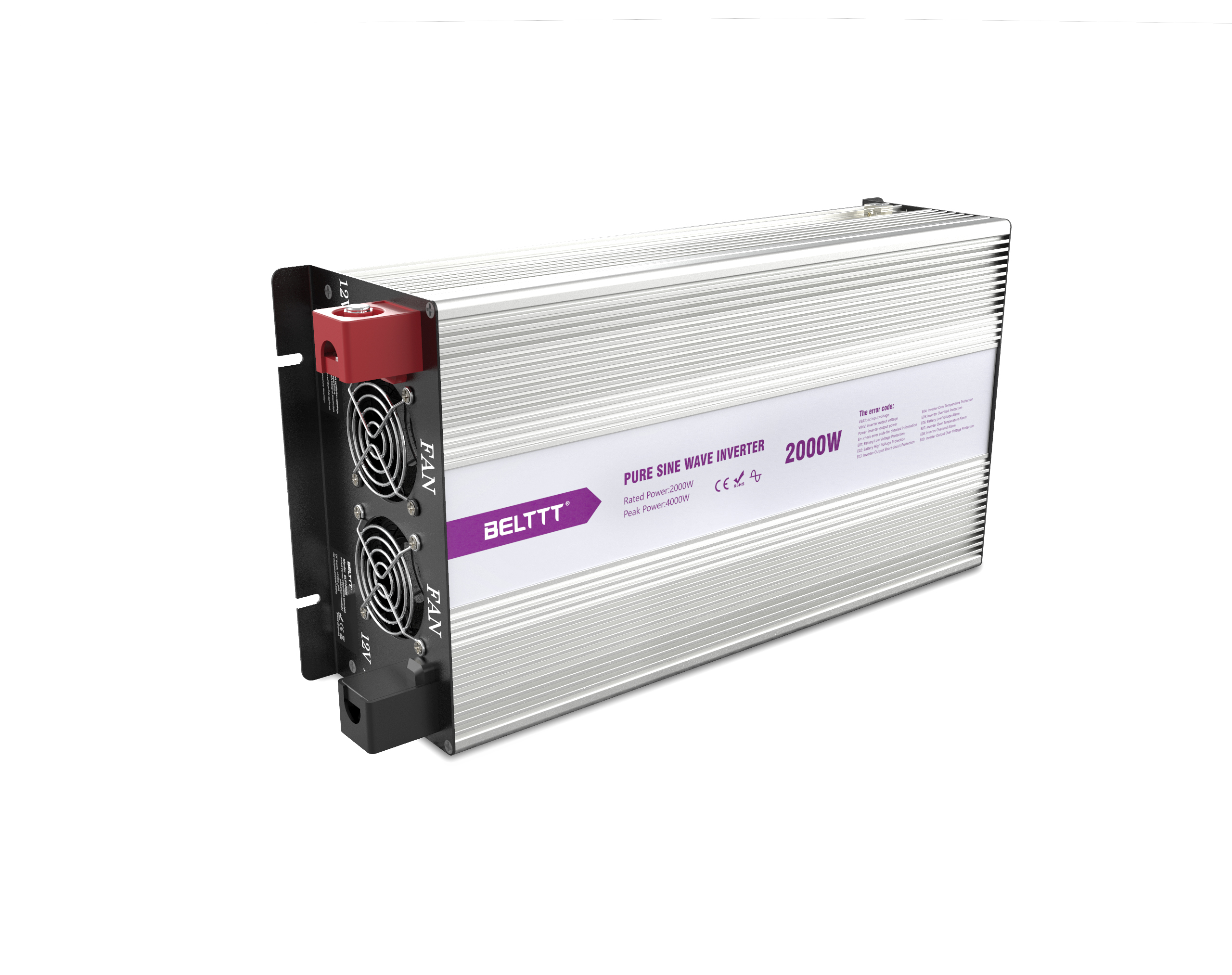 12V dc to 100V 110V 120V AC 2KVA pure sine wave solar power system inverter