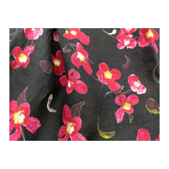 Special Design Widely Used Lightweight Floral 100% Linen Printed Fabric