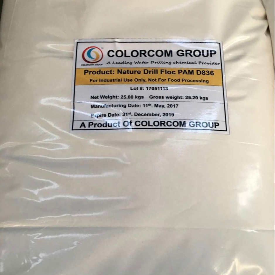 Супер белый полиакриламид colorcom высокой чистоты PAM для бурения промышленности