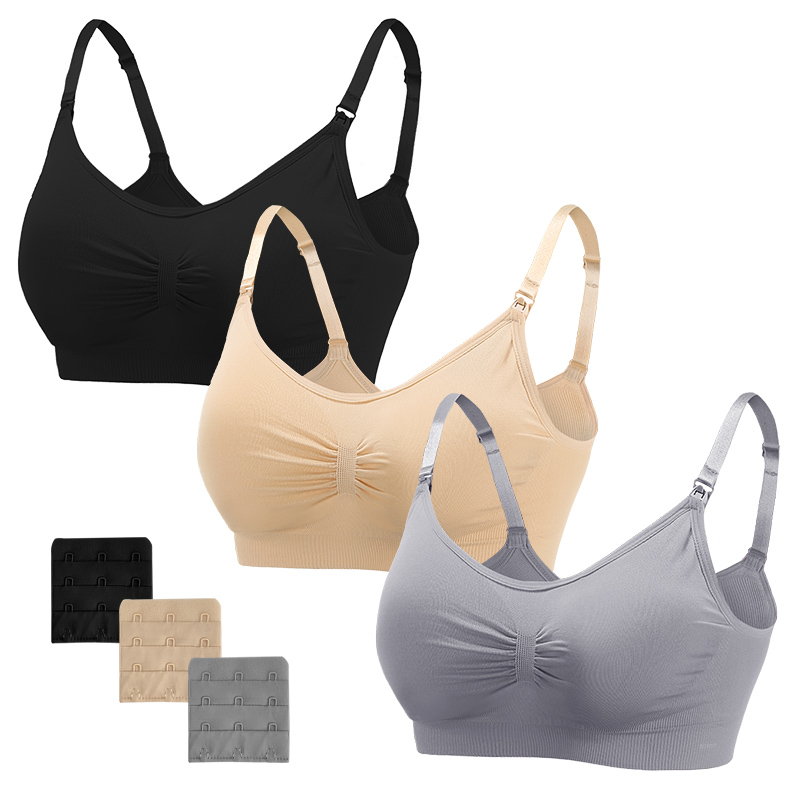Sleeping Breastfeeding Pregnancy Bralette Seamless Wireless Bra Postpartum Maternity Front Open Nursing Bra for Pregnant Womens