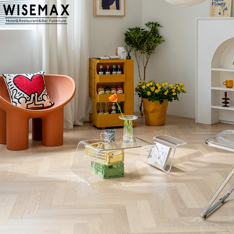 WISEMAX FURNITURE Stylish Storage Designer Apartment Living Room Tea Table High Quality Acrylic Coffee Table